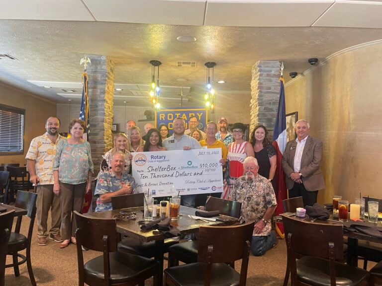 The Aggieland Rotary Club and Blackwater Draw Brewing Company raised $10,000 for charity