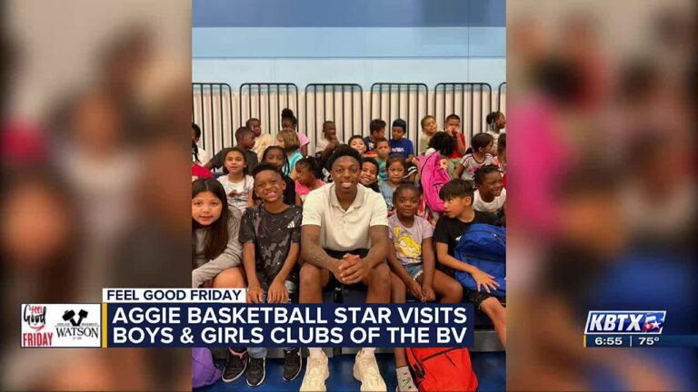 Texas A&M basketball player makes surprise visit to Boys & Girls Clubs of the Brazos Valley