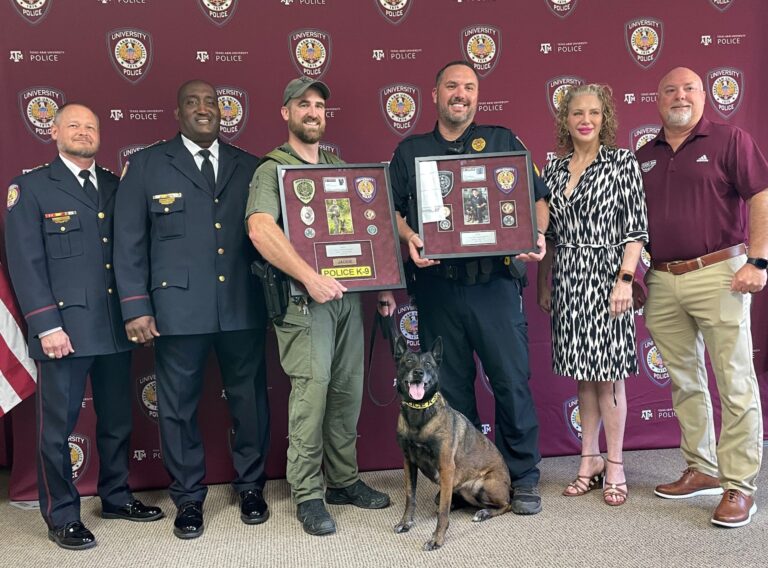 Texas A&M Police dog Jackie retires after 6 years on the job