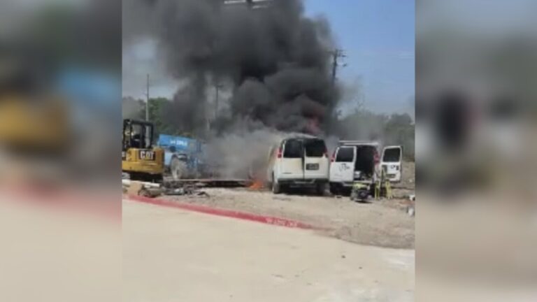 Family asking for help after two work vans go up in flames in College Station