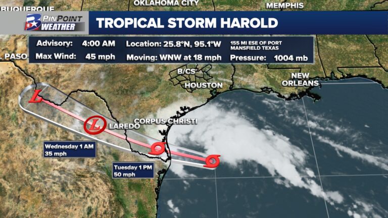 Tropical Storm Harold forms in the Gulf of Mexico ahead of Texas landfall