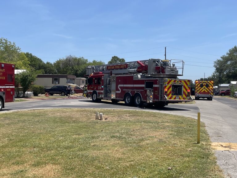 Mobile home fire displaces Bryan resident