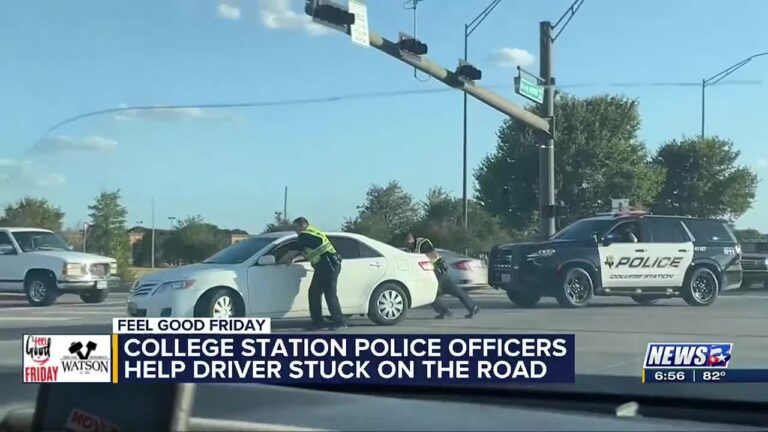 College Station police officers help driver stuck on the road