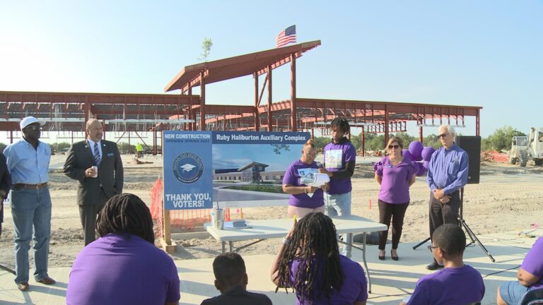 Bryan ISD tops off Ruby Haliburton Auxiliary Complex