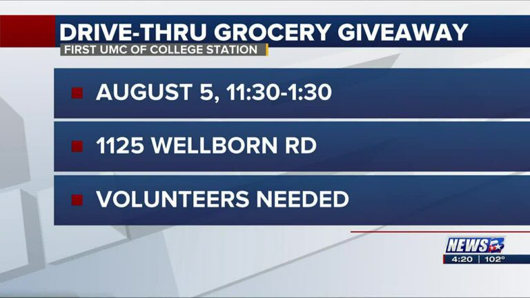 First United Methodist Church seeking volunteers for Drive-Thru Grocery Giveaway