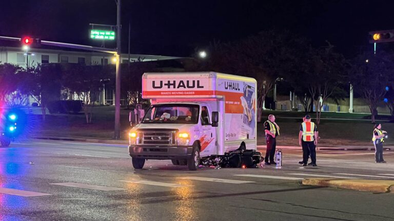 College Station Police investigate collision involving U-Haul, motorcycle