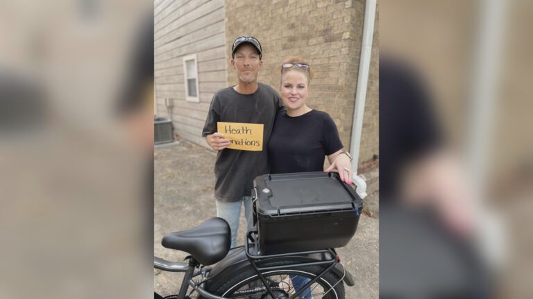 Woman donates bike to stranger she sees walking to work every day