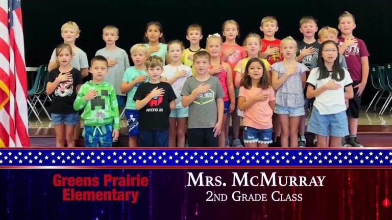 The Daily Pledge for Monday, October 2nd comes Mrs. McMurray’s class at Greens Prairie Elementary.