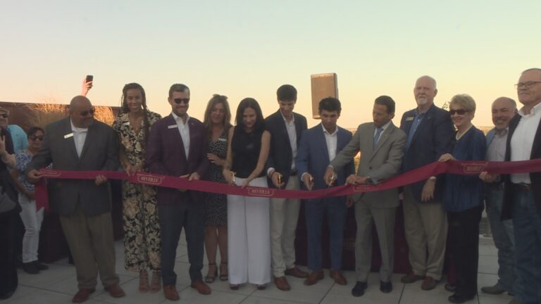 Ribbon cutting ceremony for the new rooftop bar at Hilton