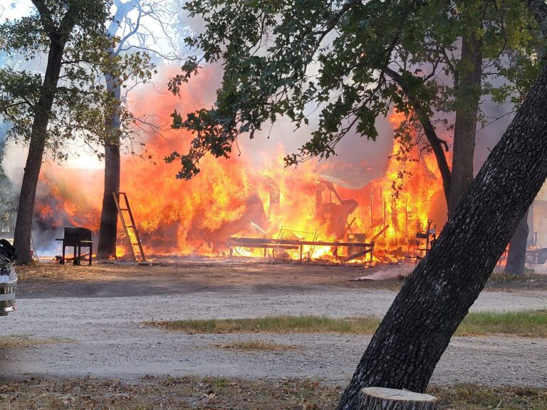 Fire engulfs home in Burleson County Sunday afternoon, no injuries reported