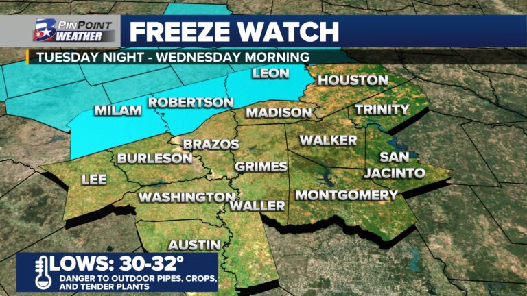 First and second freezes of the season likely Tuesday and Wednesday nights