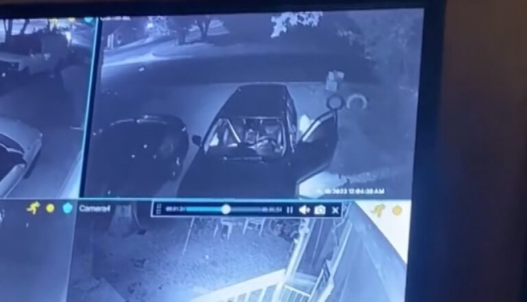 Security footage shows suspect stealing valuables out of vehicles