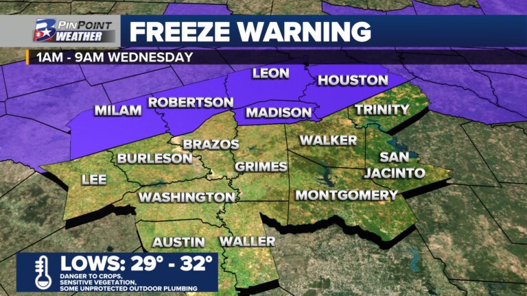 Frosty and freezy next couple nights ahead of big warm-up