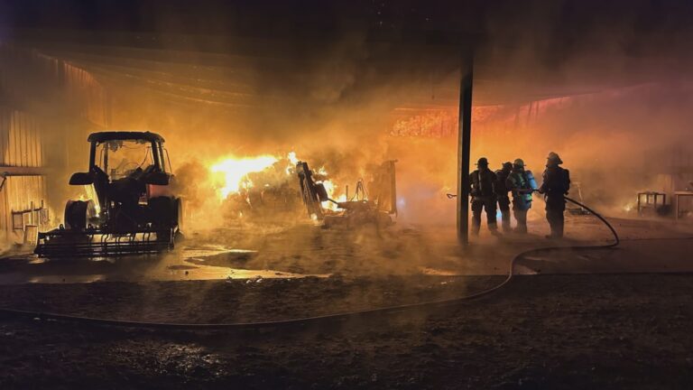 Firefighters rescue dog trapped in barn fire