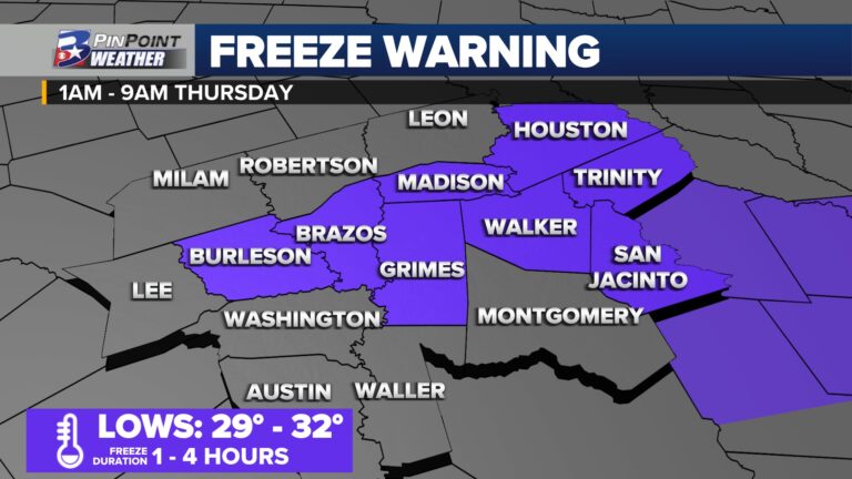 Prepare now: FREEZE WARNING issued Wednesday night for Central Brazos Valley