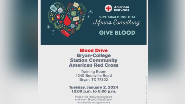 American Red Cross to kick off 2024 with blood drive at Bryan office