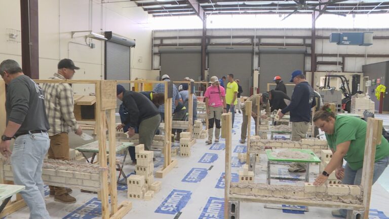 Brazos Valley Instructors learn the art of brick layering