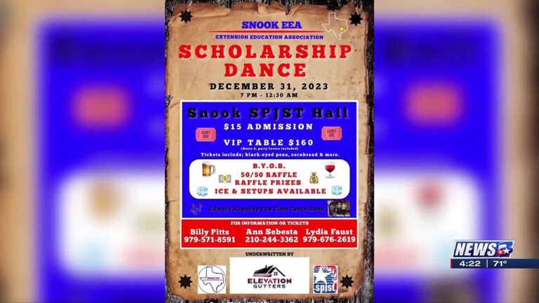 Snook EEA to host New Year’s Eve Scholarship Dance