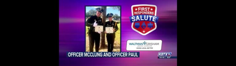 First Responder Salute: Offier McClung and Officer Paul