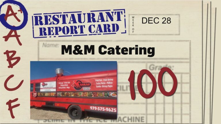 Restaurant Report Card: December 28, 2023