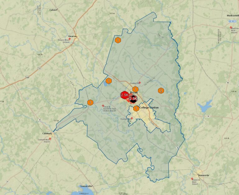 Thousands without power in Bryan Friday morning