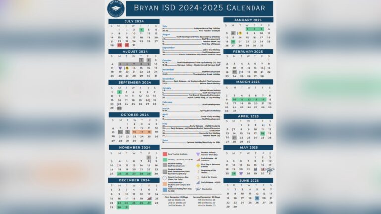 Bryan ISD adopts new 2024-25 school year calendar