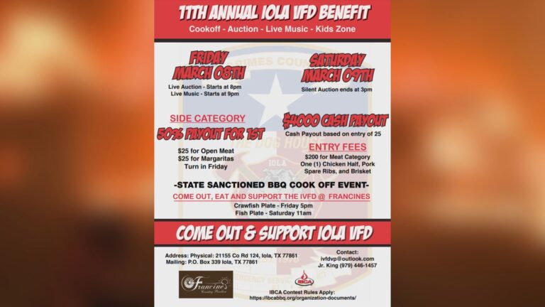 Food, music, cookoff, and more planned this weekend for Iola VFD fundraiser