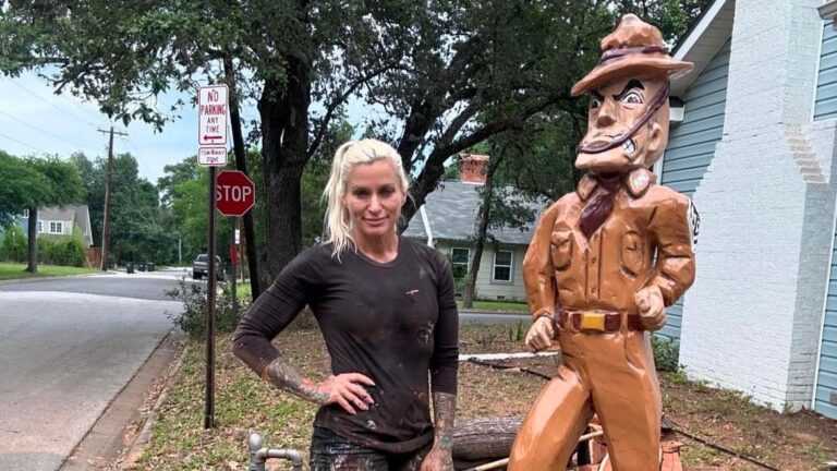 Artist carves ‘Ol Sarge Aggie statue with chainsaw