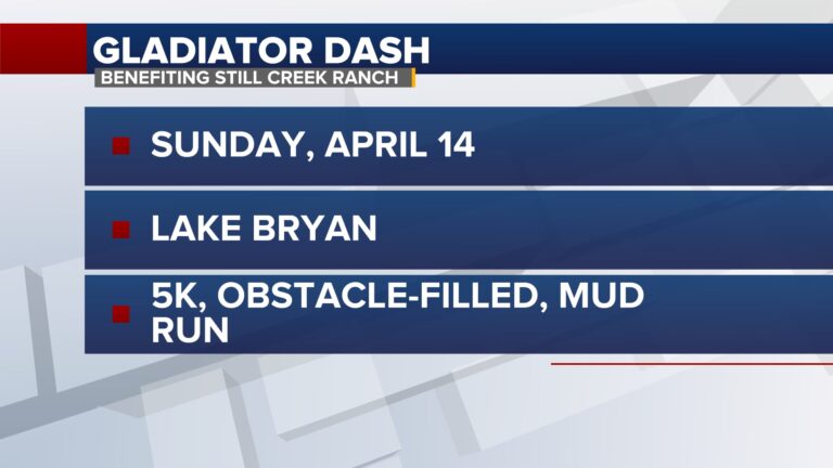 Gladiator Dash at Lake Bryan to benefit Still Creek Ranch