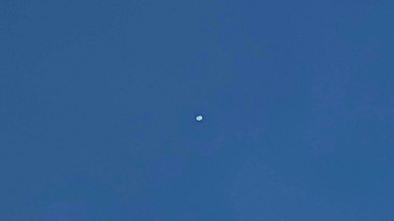 White Balloon seen hovering above the Brazos Valley