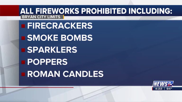 Bryan police remind community of firework laws before July 4th holiday