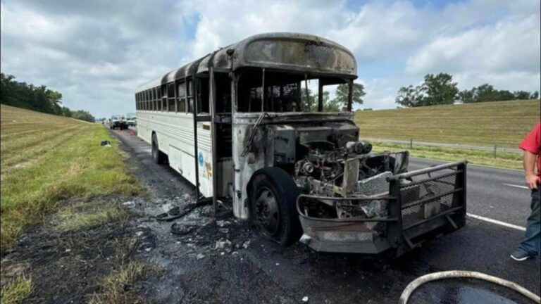 TDCJ prisoner transport bus catches fire near Centerville