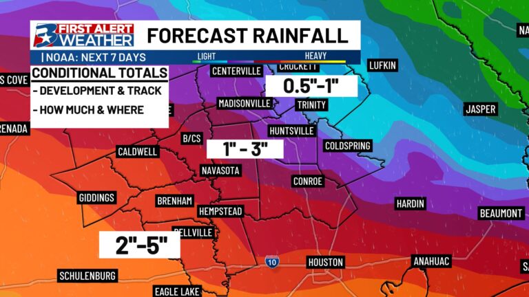 Widespread tropical rains expected through Wednesday night