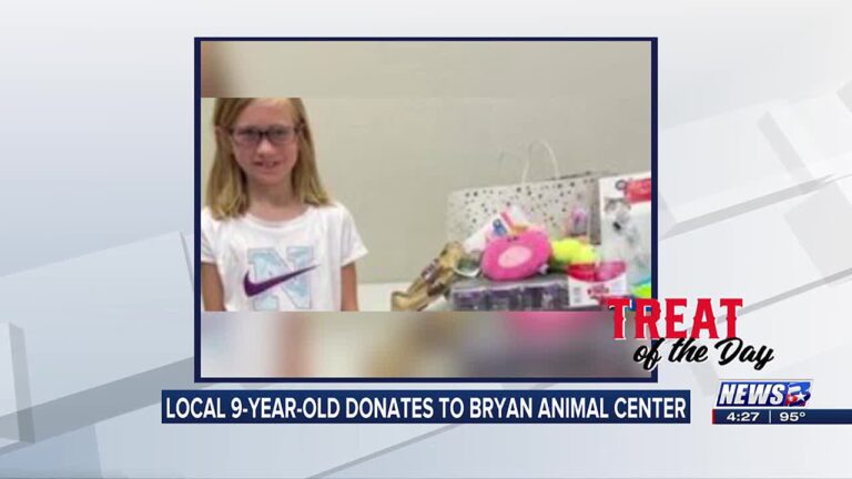 Treat of the Day: Local 9-year-old donates to Bryan Animal Center