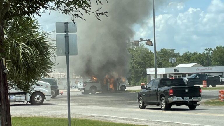 Pickup truck catches fire in Chappell Hill